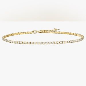 NWT 14K Gold Plated Tennis Anklets, AVAILABLE IN GOLD, ROSE GOLD AND WHITE GOLD